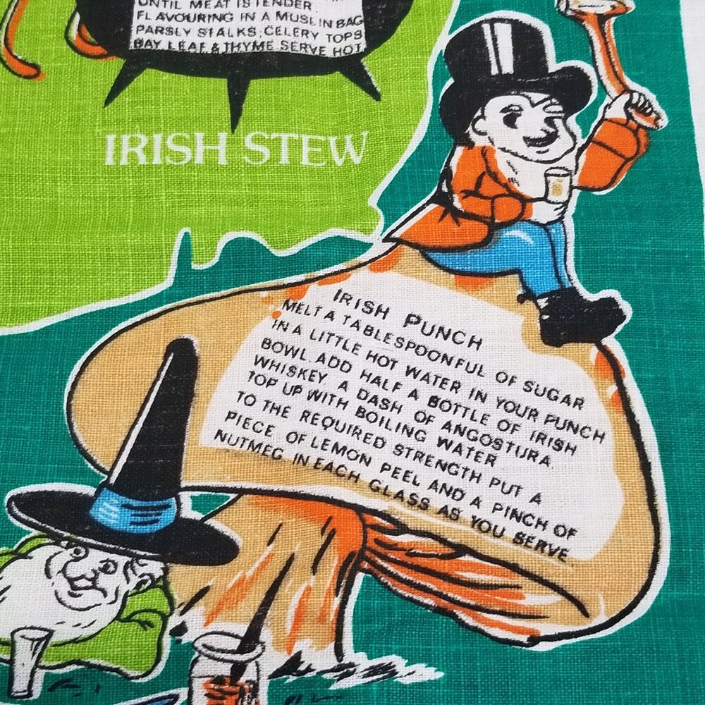 Vintage Irish Recipes Linen Tea Towel – A Nostalgic Kitchen Treasure - Picture 10 of 15